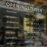 Openingstijden stickers