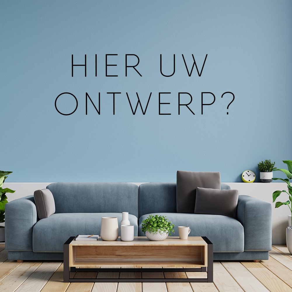 Woonkamer muursticker met eigen tekst