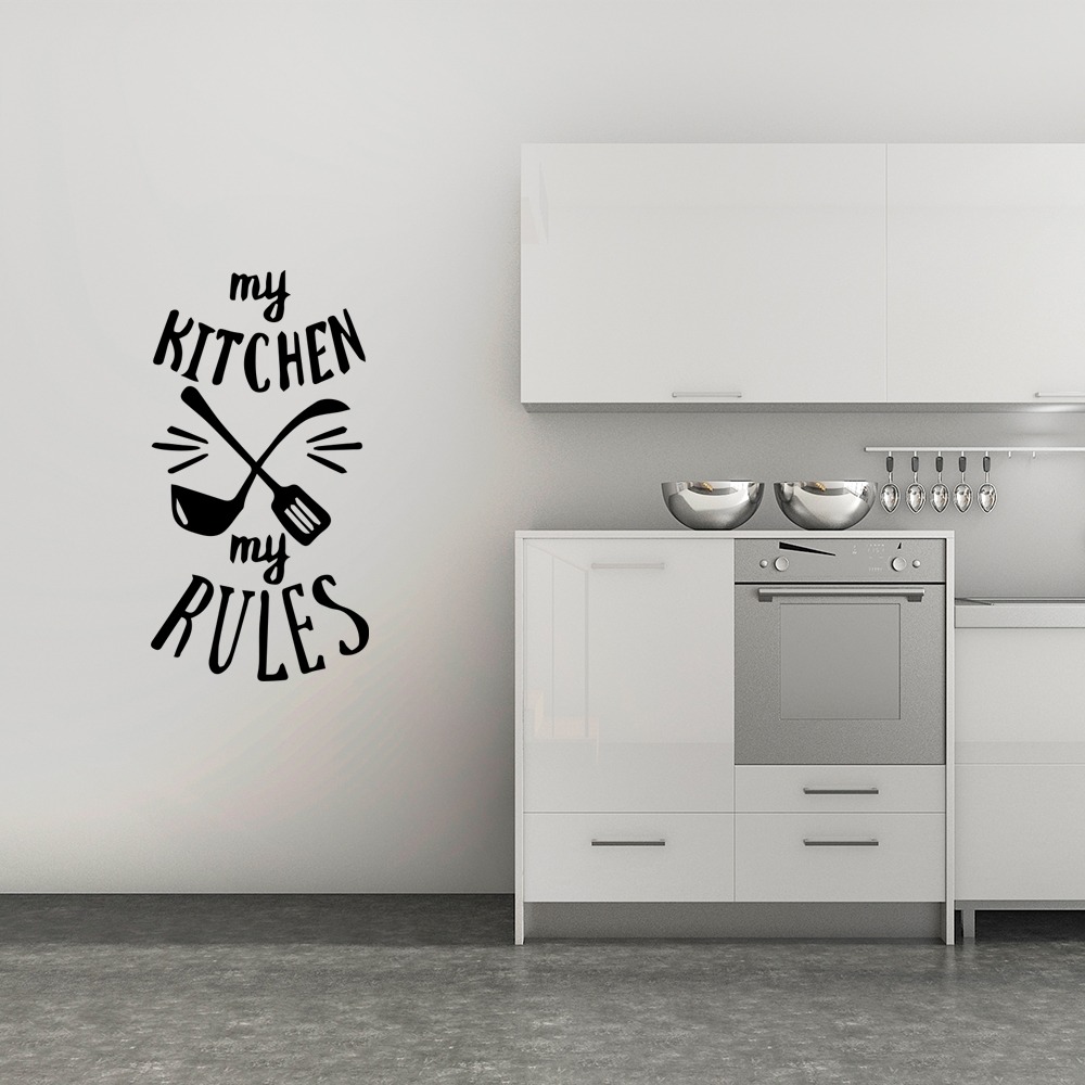 Naambordjevoordeur.nl Keuken Muursticker My Kitchen, my Rules