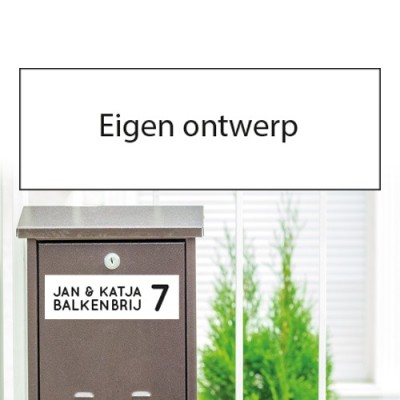 Brievenbussticker met eigen ontwerp 15x5 cm bestellen en ontwerpen bij naambordjevoordeur