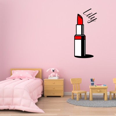 Stoere Muursticker Lippenstift met naam van je dochter zonder verzendkosten