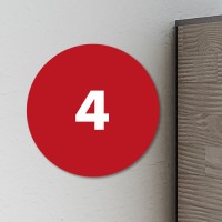 Huisnummerbordje Rood rond | 12 cm