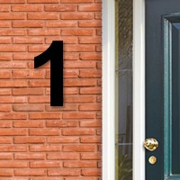Huisnummer cijfer 1 voor naast de voordeur in Acryl zwart