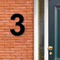 Huisnummer cijfer 3 voor naast de voordeur in Acryl zwart