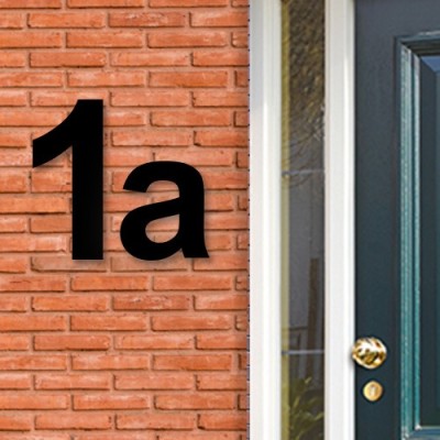 Huisnummer letter a voor naast de voordeur in Acryl zwart