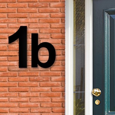 Huisnummer letter b voor naast de voordeur in Acryl zwart