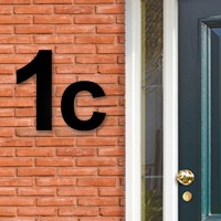 Huisnummer letter c voor naast de voordeur in Acryl zwart
