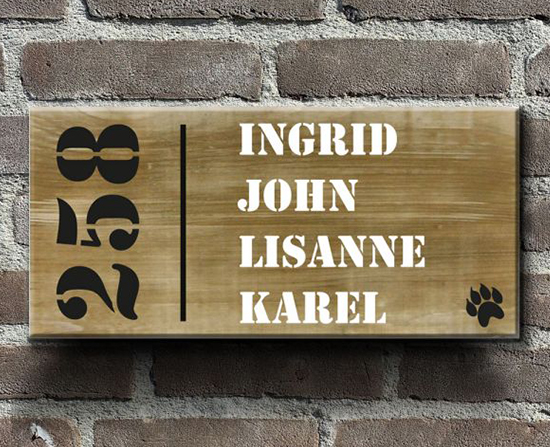 Houten bordje
