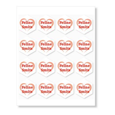 Naamstickers hexagon 30x30 mm