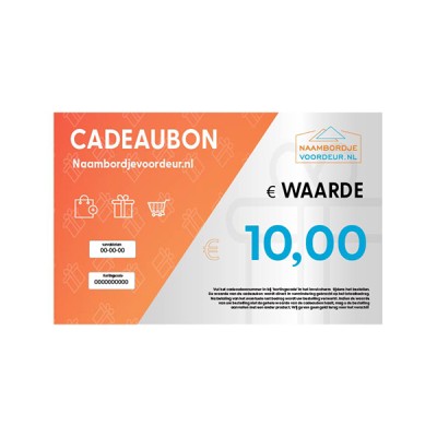 Naambordjevoordeur.nl Cadeaubon 10,00 euro